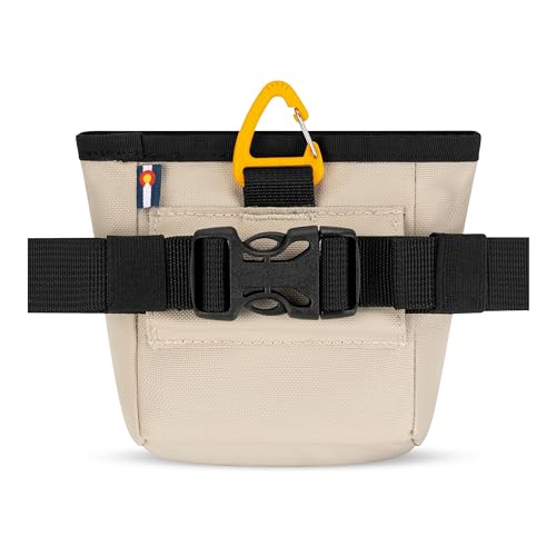 OllyDog Goodie Treat Bag, Dog Treat Pouch, Waist Belt Clip for Hands-Free Training, Magnetic Closure, Dog Training and Behavior Aids, Three Ways to Wear (Con Leche) - color: Con Leche