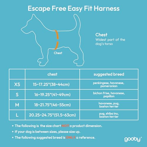 Gooby Escape Free Easy Fit Harness - Black, Small - No Pull Step-in Patented Dog Harness with Quick Release Buckle for Small to Medium Dogs - color: Black, size: Small chest (16~19.25")