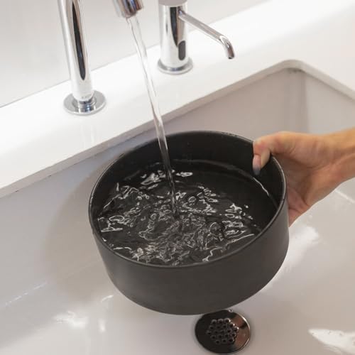 8'' Ceramic Raised Dog Bowl - 70Oz Dog Food & Water Bowl with Elevated Non-Slip Bamboo Stand, Dishwasher & Microwave Safe, Anti Vomiting Heavy Duty Pet Bowl for Medium and Large Dogs, Black - color: 1 x Bowl + Stand - Black, size: 8 inch