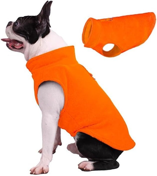 JACKO & CO - Fleece Vest Dog Sweater with Leash Ring - Soft, Warm & Lightweight Pullover Coat for Small & Medium Dogs, Puppies & Cats - Cozy Fall/Winter/Spring Pet Jacket (Orange, X-Small 2-4lbs) - color: Orange, size: XS (2-4lbs)