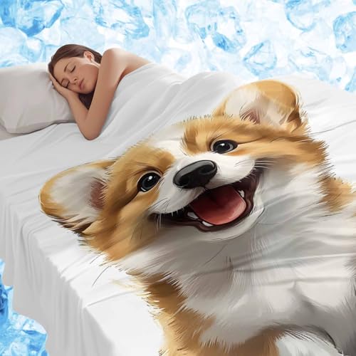 Summer Cooling Blankets for Hot Sleepers - Cute Puppy Pet Dog Blanket Thin Lightweight Breathable Soft Throws for Bed Couch Sofa Pet Animal Dogs Decor,60x80IN - size: 60x80IN