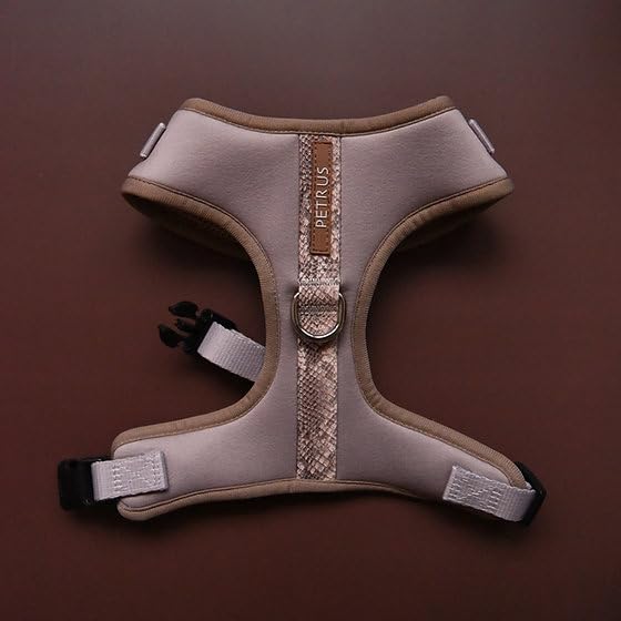 Premium No-Pull Dog Harness Soft Neoprene & Breathable Mesh Vest with Front & Back Clip D-Rings Adjustable Lightweight Walking Harness for Puppies, Small & Medium Dogs (Brown Taupe Snake, L) - color: Brown Taupe Snake, size: L: Neck=16.5-22''/Chest=22.4-3