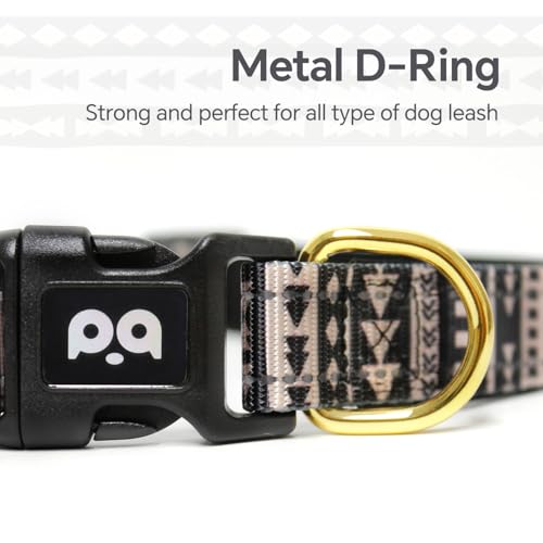QQPETS Reflective Dog Collar with Soft Neoprene Padded Breathable Nylon Pet Collar Adjustable for Small Medium Large Dogs - color: Geometry, size: S
