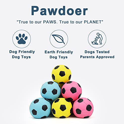 Squeaky Dog Ball, Soft Latex Rubber Squeaky Dog Toys for Small Dogs Puppies, Cute Bounce Squeak Toys Play Fetch Soccer Ball - color: 2.0″ Soccer ball - 3 Pack, size: Small