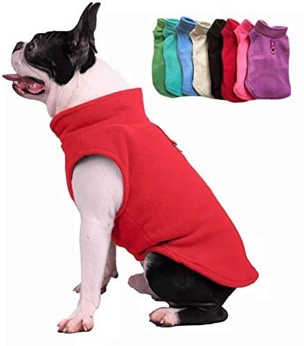 JACKO & CO - Fleece Vest Dog Sweater with Leash Ring - Soft, Warm & Lightweight Pullover Coat for Small & Medium Dogs, Puppies & Cats - Cozy Fall/Winter/Spring Pet Jacket (Red, Small 4-6lbs) - color: Red, size: S (4-6lbs)