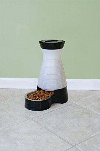 PetSafe Healthy Pet Food Station - Medium, 4 lb Kibble Capacity - Gravity Pet Feeder Dry Food Dispenser, Automatic Cat Feeder, Small to Medium Dog Feeder - Removable Stainless Steel Bowl Included - size: Medium