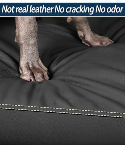 Waterproof Dog Bed Hair-Resistant, Removable Vegan Leather Cover, Pee Proof Black Vinyl Pad, Easy to Clean Pet Pad - color: Black, size: 33"L x 22"W x 3"Th