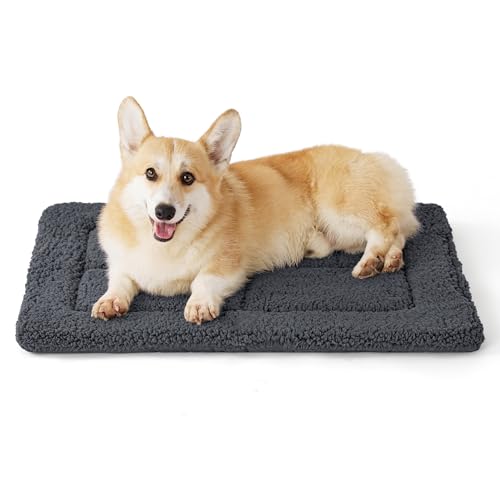 Bedsure Washable Dog Crate Bed for Medium Dogs, Soft Foam Floor Pet Mat, Versatile Lightweight Pet Crate Pad for Kennel - color: Grey, size: 29x21 in