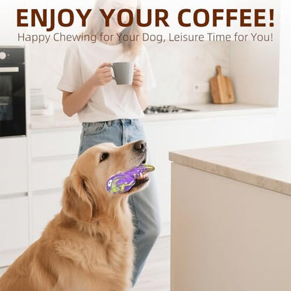 Dog Chew Toy Durable and Indestructible,Fishbone ShapeDog Chew Bones for MiddleLarge Dogs, Bacon Flavored, Keeps Dogs Busy Purple - color: Bacon-flavored (purple)