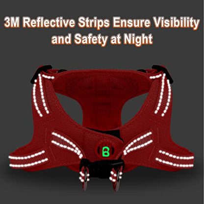 Dog Harness Step in Dog Vest Harness, Reflective Adjustable Puppy No Pull Harness Breathable Soft for Small and Medium Dogs Cats, Red, XS - color: Red, size: X-Small