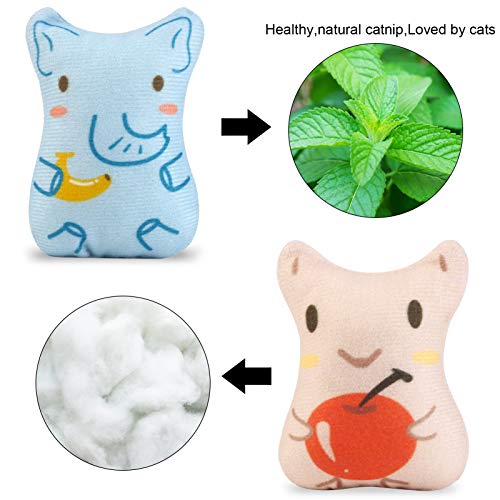 Catnip Toys for Indoor Cats - 5PCS Plush Cat Chew Toys Teething Interactive Catnip Filled Kitten Toy Soft Pet Toy