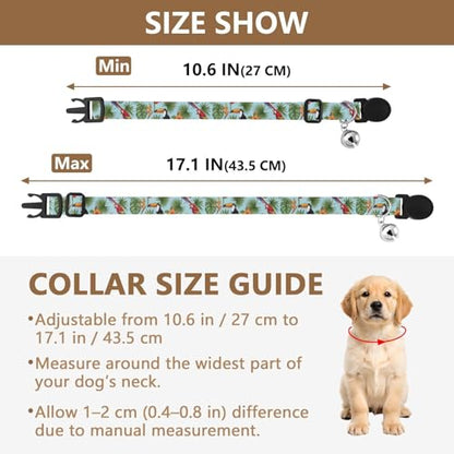 Tropical Jungle Birds Palm Leaves Cats Collar 2 Pack Comfortable Cat Collar Adjustable Length 10.6" to 17.1" - color: Tropical Jungle Birds Palm Leaves