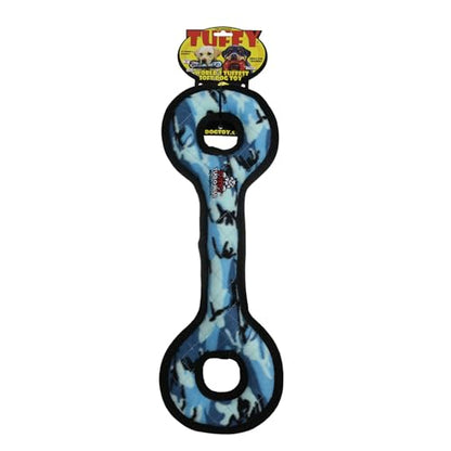 TUFFY- World's Tuffest Soft Dog Toy- Ultimate Tug-O-War- Camo Blue- Squeakers - Multiple Layers. Made Durable, Strong & Tough. Interactive Play (Tug, Toss & Fetch). Machine Washable & Floats - color: Camo Blue, style: Tug-O-War