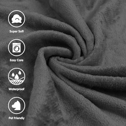 Waterproof Bed Blanket, Waterproof Pet Blanket, Double-Sided Flannel Waterproof Leak-Proof Spill-Proof Cover Blanket for Dogs and Cats, Home Protection Cover, Camping and Travel(30"×40", Grey) - color: Grey