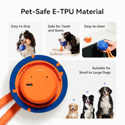 Cheerble Smart Interactive Dog Toy, Wicked Ball Rolly, Automatic Moving, Bouncing, Rotating, E-TPU Material, Active Rolling Interactive Dog Ball for Medium and Large Dogs (Blue) - color: Blue