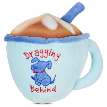 Bow Wow Squeaky Plush Dog Toys – Crinkle Sound – Fun Food & Novelty Shapes – Toss, Tug & Fetch – Canvas & Plush – for Small to Medium Dogs – Multiple Styles (1 Count) - color: Coffee Cup (V1)