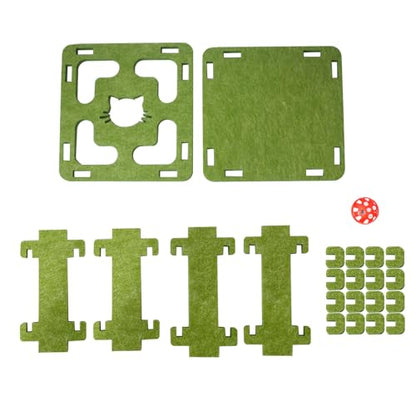 IUHKBH Cat Puzzle Toy, Soft Felt Intelligence Mind Game Track Balls Interactive Kitten Toy Puzzle Box for Indoor Cats, Easy to Assemble [Green] - color: Green