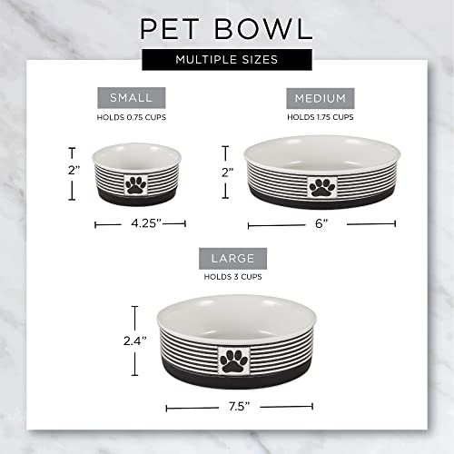 Bone Dry Ceramic Food Bowls, Non-Slip & Dishwasher Safe, Large Set, 7.5x2.4, Rainbow Paw, 2 Count - color: Rainbow Paw, size: Large Set, 7.5x2.4"