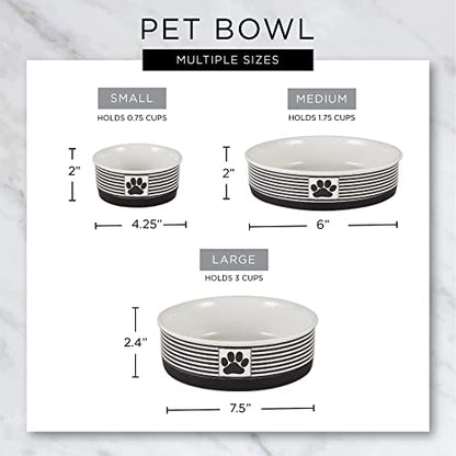 Bone Dry Ceramic Food Bowls, Non-Slip & Dishwasher Safe, Medium Set, 6x2, Smiley Face, 2 Count - color: Smiley Face, size: Medium Set, 6x2"