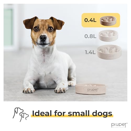 PiuPet Slow Feeder Dog Bowl (13 fl oz) - size: 13 fl oz