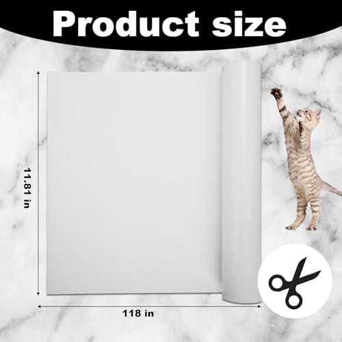 Cat Scratch Furniture Protector,107x 11.8Inch Self Adhesive Anti-Scratch Flexible Sticky Corner Guard for Cat Scratching Protection, Pet Furniture Protector for Sofa, Door, Wall