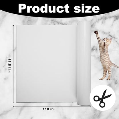 Cat Scratch Furniture Protector,107x 11.8Inch Self Adhesive Anti-Scratch Flexible Sticky Corner Guard for Cat Scratching Protection, Pet Furniture Protector for Sofa, Door, Wall