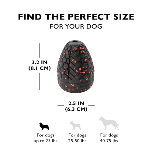 Chew King Supreme Durable Rubber Dog Toy for Aggressive Chewers, Treat-Dispensing Heavy-Duty Chew Toy with Safety Air Vent, Interactive Dog Toy for Training & Enrichment, Medium 3.2" x 2.5" - color: D) Medium Treater