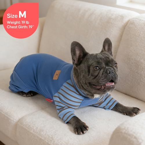 KYEESE Dog Pajamas, Soft Dog Pajamas for Small Dogs Boy Girl, Comfy Dogs PJS Lightweight Onesie Clothes, Stretchy Jammies Pet Sleepwear, Pet Jumpsuit Outfit, Blue, L - color: 01# Blue, size: Large (15-22lbs)