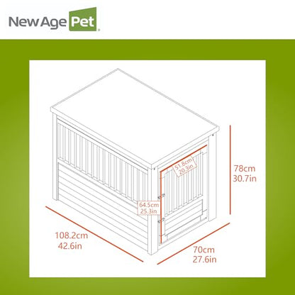 New Age Pet EHHC404XL ecoFLEX Pet Crate/End Table, Antique White, X-Large - color: Antique White, size: 42.6"L x 27.6"W x 30.9"H