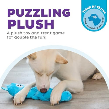 Outward Hound by Nina Ottosson Twistiez Interactive Plush Dog Treat Puzzle, Monster, Blue - color: Twistiez Monster