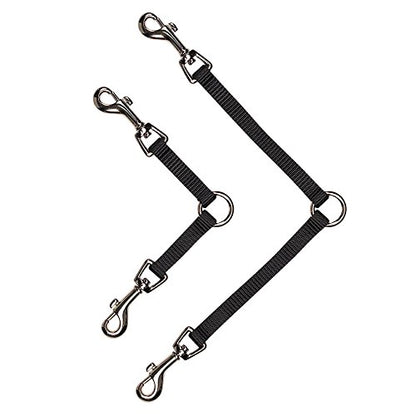 Guardian Gear Nylon 2-Way Small Dog Coupler with Nickel-Plated Swivel Clip, 4", Black (Pack of 2) - size: 2-Way 4-Inch (Pack of 2)