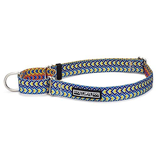 Lucky Love Dog Martingale Dog Collar - Adjustable, No-Slip, Durable, & Soft Webbing Collar for Male and Female Dogs Ideal for Training & Walking - Murphy, Medium - color: Murphy, size: Medium Collars (13-21")