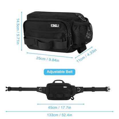 Hands Free Dog Leash with Zipper Pouch, Waist Belt for Large Medium 2 Dogs for Running, Walking, Jogging and Hiking, Dual Padded Handles and Durable Bungee - Black (2 Dog) - color: 2 Dog Black