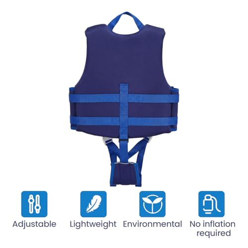 Toddler Swim Vest Neoprene Kids Float Jacket Swimming Aid for Children Girls and Boys 20-30-40-50-60-70-80Lbs with Dual Adjustable Safety Straps - color: City Cruise Blue, size: S(Age Recommend 1-3 Years)