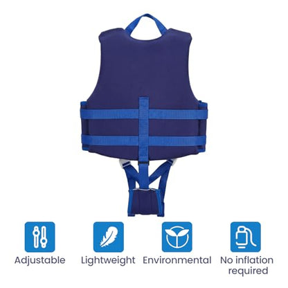 Toddler Swim Vest Neoprene Kids Float Jacket Swimming Aid for Children Girls and Boys 20-30-40-50-60-70-80Lbs with Dual Adjustable Safety Straps - color: City Cruise Blue, size: XL(Age Recommend 9+ Years)