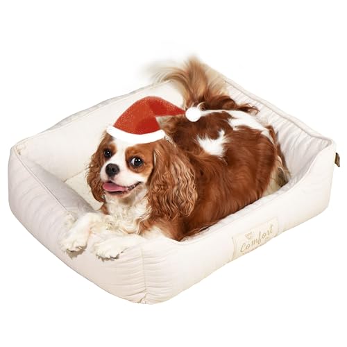 FluffyDream Small Dog Bed, Super Soft Pet Bed Furniture, Suitable for Dogs Up to 30lbs, 24'' x 20'', Beige - color: Sand