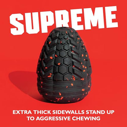 Chew King Supreme Durable Rubber Dog Toy for Aggressive Chewers, Treat-Dispensing Heavy-Duty Chew Toy with Safety Air Vent, Interactive Dog Toy for Training & Enrichment, XL 5.1" x 3.8" - color: F) XL Treater