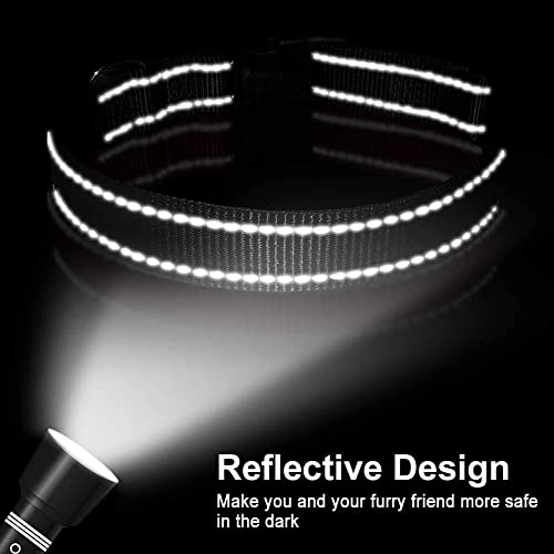 Reflective Dog Collar, Sturdy Nylon Collars for Puppy and Extra Small Girl and Boy Dogs, Adjustable Dog Collar with Quick Release Buckle,Black,5/8" Width - color: Black, size: X-Small Plus (Pack of 1)