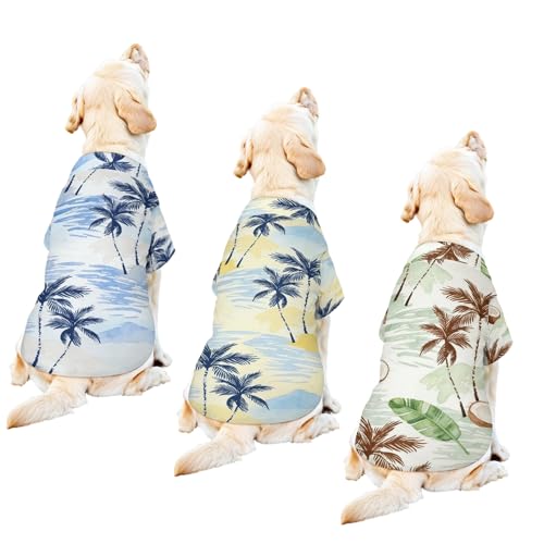 Dog Hawaiian Shirt 3 Pack, Breathable Cool Dog Summer Clothes for Puppy Small Medium Large Dogs Cats, Pet Outfit with Tropical Prints, Perfect for Beach Seaside Outdoor-Style 11 - color: Multi-colored11