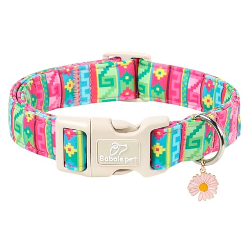 Summer Dog Collar Colorful Geometric Dog Collars for Puppy Small Dogs - Lightweight Adjustable Mexican Boho Male Female Dogs Holiday Collar with Safety Buckle XS - color: Boho Geometric, size: XS