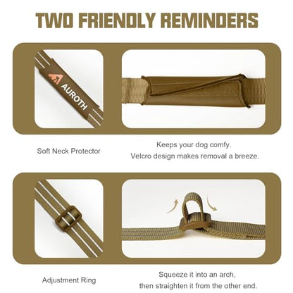 AUROTH Dog Harness and Leash Set, Soft Padded Service Dog Vest with 5.25FT Dog Leash, No Choke, Easy On Pet Vest, Adjustable Reflective No Pull Pet Vest Medium Sized Dog, Easy Walking and Training - color: Desert Camo, size: Medium
