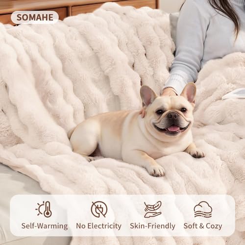 Pet Blanket, Reversible Sherpa & Bubble Fleece Pet Throw, Ultra-Soft Plush for Cats & Small Dogs, Machine Washable, Anti-Static, Warm & Cozy,28"×22" Inch White - color: White, size: 28"L x 22"W Inches