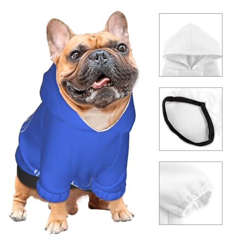 Personalized Dog Hooded Sweatshirt Pet Sweatshirt Design Custom Picture Text Clothes for Small Dogs Cats Customized Puppy Apparel Gifts Blue 2 Pet Hoodies - color: Blue 2, size: Small