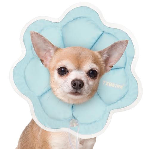 Soft Small Dog Cone Collar Alternative for Small Dogs(Adult Yorkshire Adult Chihuahua Pomeranian), Comfortable Dog Neck Recovery Cone, Adjustable Head Pillow Cone After Surgery to Stop Licking - size: S(Neck Girth:6.3"-9")