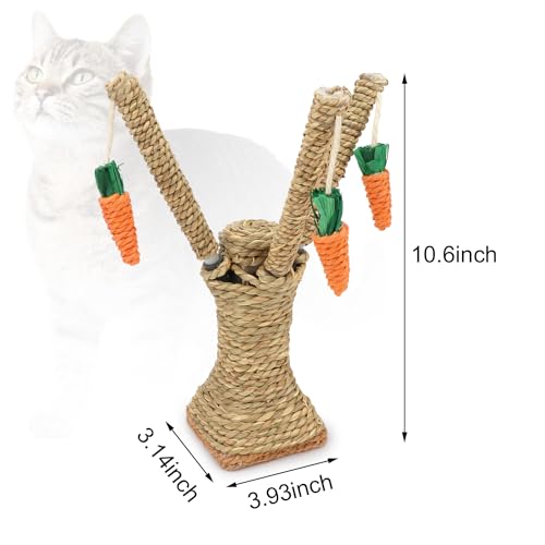 Natural Rattan Carrot Chew Toy for Rabbits Durable Bunny Toys for Indoor Bunnies Safe Chewing and Climbing Enrichment - color: Carrot Tree
