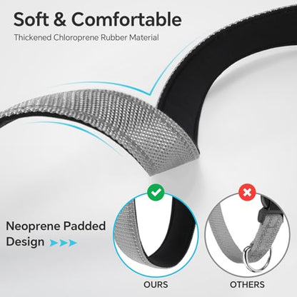 Reflective Dog Collar with Quick Release Buckle - Metal Ring - Adjustable Soft Neoprene Padded Basic Dog Collar for Small Medium Large Dogs (Darkgray, Large :Width 1",Neck 15.7-23.6") - color: Darkgray, size: Large
