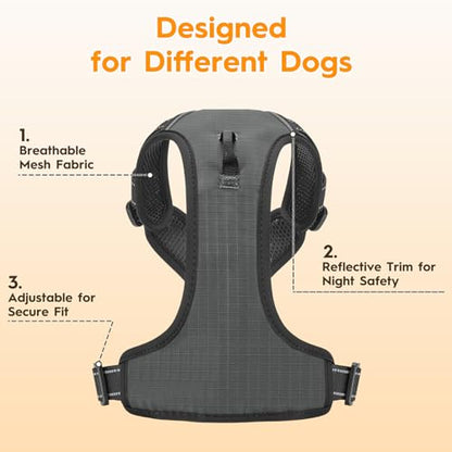 No Pull Dog Harness, No Chock Reflective Adjustable Soft Padded Pet Vest with Easy Control Handle, Easy Wearing with Stylish, Reinforced Knot, 2 Buckles - color: Pearl Platinum, size: X-Small