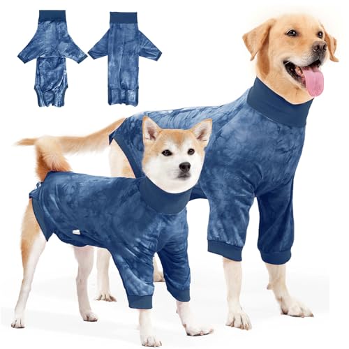 Lukovee Recovery Suit for Dogs - Soft Onesie Dog Surgery Suit for Female Male Dogs, Breathable Surgical Recovery Suit Prevent Licking Spay Recovery Suit Dog E-Collar & Cone Alternative(XS,Blue) - color: Blue, size: X-Small