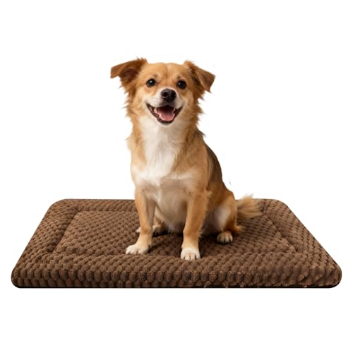 Dog Bed Mat,Reversible & Ultra Soft Kennel Pad-Machine Washable Pet Bed for Dogs & Cats-All-Weather Crate Liner for Crates,Carriers & Travel (Dark Brown, 30" L x 20" W x 1.5" Th) - color: Dark Brown, size: 30.0"L x 20.0"W x 1.5"Th