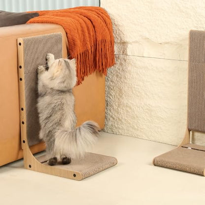Zakkart 2-Pack Cat Scratching Board, 25.6'' Tall Cardboard L Shape Vertical Cat Scratchers for Indoor Cats, Cat Scratching Post for Wall and Couch, Large - size: Large 2PC (25.6'' tall)